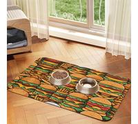 WZYCWB 40 x 60 cm de nombreux tapis de table à motifs hamburgers mignons pour animaux de compagnie - Tapis de gamelle pour chat et chien, pliable et facile à ranger
