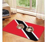 WZYCWB 40 x 60 cm Drapeau de la Trinité-et-Tobago Imprimés Sets de table absorbants pour animaux de compagnie Tapis antidérapant pour nourriture et bol d'eau pour chiens et chats