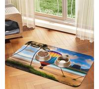 WZYCWB 40 x 60 cm Hawaii Hot Air Balloon Set de table pour animaux de compagnie - Tapis de gamelle pour chat et chien, pliable et facile à ranger