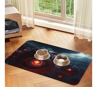 WZYCWB 40 x 60 cm L'œil du diable. Sets de table absorbants imprimés pour animaux de compagnie - Tapis de nourriture antidérapant pour chiens et chats