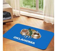 WZYCWB 40 x 60 cm Oklahoma State Flag Set de table pour animal domestique - Tapis de nourriture pour chat et chien, pliable et facile à ranger