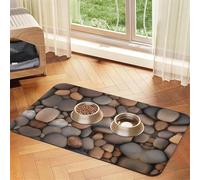WZYCWB 40 x 60 cm Pebbles in The Beach Set de table pour animal domestique - Tapis de gamelle pour chat et chien, pliable et facile à ranger