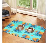 WZYCWB 40 x 60 cm Petit éléphant avec grandes oreilles Tapis de nourriture pour animaux de compagnie - Tapis de gamelle pour chat et chien, pliable et facile à ranger