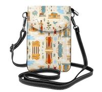 WZYCWB Architecture égyptienne Sac à bandoulière en cuir léger pour femme, sac à bandoulière pour téléphone portable, sac de voyage avec fentes pour cartes de crédit,