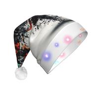 WZYCWB Attitude Slogan Patterns Chapeau de Père Noël | Chapeau de vacances lumineux en peluche pour Noël, Nouvel An et événements de fête