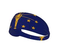WZYCWB Bandeau élastique pour exercice, sports de plein air, fitness, yoga, course à pied, cyclisme, motif drapeau de l'État de l'Indiana
