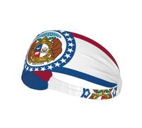 WZYCWB Bandeau élastique pour exercice, sports de plein air, fitness, yoga, course à pied, cyclisme, motif drapeau de l'État du Missouri