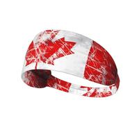 WZYCWB Bandeau élastique pour exercice, sports de plein air, fitness, yoga, course à pied, cyclisme, rétro motif drapeau du Canada