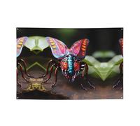 WZYCWB Bannière de fête à motif d'insectes étranges, parfaite pour les anniversaires, les fêtes de Noël, les remises de diplôme et les anniversaires.