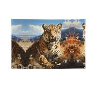 WZYCWB Bannière de fête à motif léopard à la recherche de proies, parfaite pour les anniversaires, les fêtes de Noël, les remises de diplôme et les anniversaires.