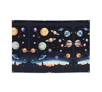 WZYCWB Bannière de fête à motif Saturne Jupiter Terre, parfaite pour les anniversaires, les fêtes de Noël, les remises de diplôme et les anniversaires.