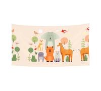 WZYCWB Bannière de fête avec de nombreux animaux de dessin animé mignons, idéale pour les fêtes d'anniversaire ou les décorations de vacances