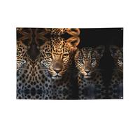 WZYCWB Bannière de fête avec deux léopards se blottissant ensemble pour les anniversaires, les chants de Noël, les remises de diplôme et les anniversaires.