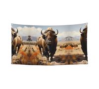 WZYCWB Bannière de fête de bison d'Amérique du Nord - Bannière de décoration de fête adaptée pour les fêtes d'anniversaire ou les décorations de vacances
