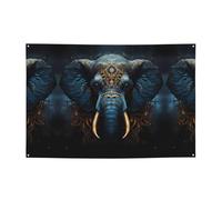 WZYCWB Bannière de fête imprimée éléphant Eerie 119,4 x 180,3 cm, parfaite pour les anniversaires, les vacances, les remises de diplôme et les anniversaires.