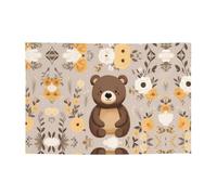 WZYCWB Bannière de fête imprimée Happy Bear, 119,4 x 180,3 cm, parfaite pour les anniversaires, les vacances, les remises de diplôme et les anniversaires.