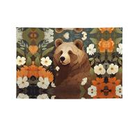 WZYCWB Bannière de fête imprimée ours parfumé à fleurs, 119,4 x 180,3 cm, parfaite pour les anniversaires, les vacances, les remises de diplôme et les anniversaires.