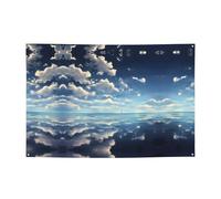 WZYCWB Bannière de vacances à motif nuages blancs sur la mer, bannière de fête de 119,4 x 180,3 cm, adaptée pour Halloween, Noël, fêtes, rassemblements, etc.