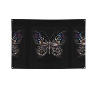 WZYCWB Bannière de vacances à motif papillon scientifique, bannière de fête de 119,4 x 180,3 cm, adaptée pour Halloween, Noël, fêtes, rassemblements, etc.