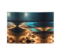 WZYCWB Bannière de vacances à motif « View Under The Moon », 119,4 x 180,3 cm, adaptée pour Halloween, Noël, fêtes, rassemblements, etc.