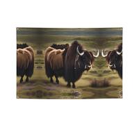 WZYCWB Bannière de vacances Mighty Highland Yak, 119,4 x 180,3 cm, convient pour Halloween, Noël, fêtes, rassemblements, etc.