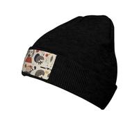 WZYCWB Bauhaus Bonnet en tricot extensible et chaud avec imprimé hérisson Noir - Convient aux hommes et aux femmes, aux voyages en plein air, aux activités d'hiver, Noir , Taille unique