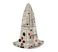 WZYCWB Bauhaus Line Petite cape à capuche imprimée, costume de fête, carnaval, taille S/M/L
