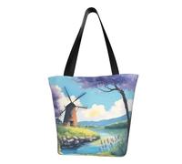 WZYCWB Beau moulin à vent de rivière, sac à main à bandoulière tendance, sac à bandoulière pour femme, adapté pour le week-end, les voyages, le shopping, sac à bandoulière