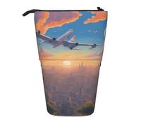 WZYCWB Beau porte-stylo rétractable imprimé avion adapté pour une utilisation comme simple trousse de maquillage, portefeuille, etc.