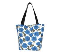 WZYCWB Beau sac à main à bandoulière tendance avec roses bleues, sac à bandoulière pour femme, adapté pour le week-end, les voyages, le shopping, sac à bandoulière