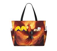 WZYCWB Beau sac de plage Phoenix Grand sac de voyage gym piscine sac de rangement zippé