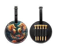 WZYCWB Beau sac de rangement pour tees de golf imprimé spécial hippocampe - Design portable avec boucle de suspension, Noir , Taille unique, Valise