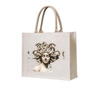WZYCWB Beau sac fourre-tout en toile imprimée en trois dimensions Medusa adapté pour les voyages, le travail, le fitness, le camping et la plage