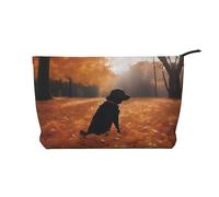 WZYCWB Beaucoup de sacs de rangement cosmétiques imprimés savoureux, parfaits pour les voyages d'affaires et les voyages., Feuilles avec des chiens, Taille unique