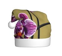 WZYCWB Beaux bonnets de Père Noël imprimés orchidées - Idéal pour le réveillon de Noël, le Nouvel An et les fêtes de fin d'année - Décorations festives