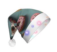 WZYCWB Beignets sont un joli bonnet de Père Noël à motifs | Chapeau de vacances lumineux en peluche pour Noël, Nouvel An et événements de fête