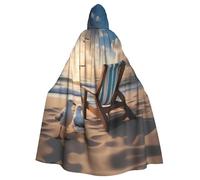 WZYCWB Belle cape à capuche bleu ciel et mer à motifs d'Halloween cape rave fête et réunion de famille