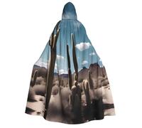 WZYCWB Belle cape à capuche imprimée cactus - Parfaite pour les fêtes d'Halloween, les spectacles théâtraux et les séances photo.