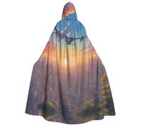 WZYCWB Belle cape à capuche imprimée d'avion - Parfaite pour les fêtes d'Halloween, les spectacles théâtraux et les séances photo.