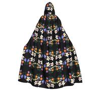 WZYCWB Belle cape à capuche imprimée de petites fleurs adaptée pour un bal masqué, une fête d'Halloween ou un cosplay