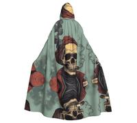 WZYCWB Belle cape à capuche imprimée tête de mort pour adulte, unisexe, Halloween, carnaval, bal masqué, jeu de rôle