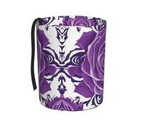 WZYCWB Belle poubelle de voiture à suspendre avec roses violettes, convient pour SUV, camion et voiture, comme boîte de rangement pliable pour voiture, accessoires pratiques et pratiques