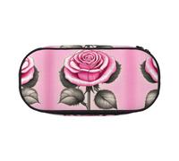 WZYCWB Belle rose rose trousse à crayons grande capacité - Boîte de rangement multifonctionnelle, portable et durable pour fournitures de bureau et scolaires, Noir , Taille unique, Trousse de beauté