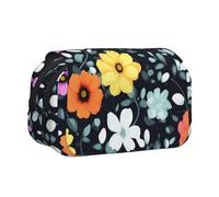 WZYCWB Belle trousse à crayons portable avec impression de fleurs colorées, idéale pour organiser les stylos au bureau ou ranger des pinceaux de maquillage