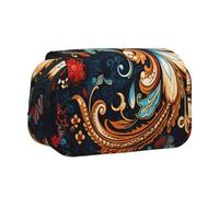 WZYCWB Belle trousse à crayons portable vintage à motif floral idéale pour organiser les stylos au bureau ou ranger des pinceaux de maquillage