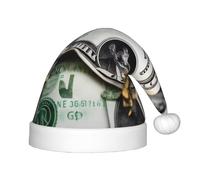 WZYCWB Billet de banque Patterns Chapeau de fête du Nouvel An pour enfants, événement de Noël, spectacle, scène de vacances, fête, chapeau de Noël tendance pour enfants