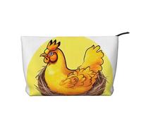 WZYCWB Bird's Nest Golden Chicken Corduroy Cosmetic Bag Sac à main portable à fermeture éclair pour femme, adapté pour les voyages et le stockage quotidien, cosmétiques