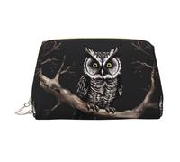 WZYCWB Bird's Nest Golden Chicken Sac à cosmétiques en cuir imprimé pour femme - Élégant et doux, durable, Hibou de nuit, Taille unique