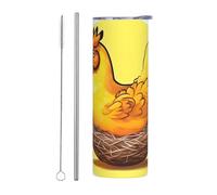 WZYCWB Bird's Nest Golden Chicken Tasse isotherme en acier inoxydable pour le bureau, les sports de plein air, le cyclisme et la paille de 590 ml