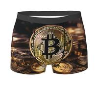 WZYCWB Bitcoin Boxer imprimé pour homme en polyester élastique Plusieurs tailles, noir, Large